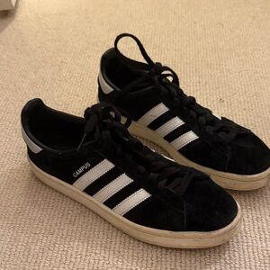 adidas Black and White Campus Suede Sneakers
